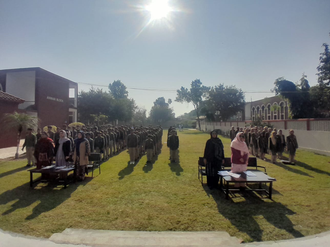 Morning assembly at Army Public College Sialkot Cantt - 1
